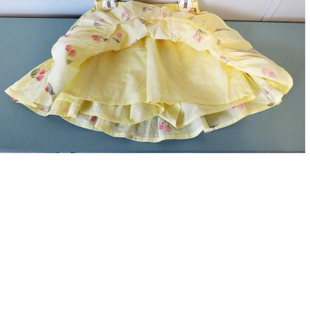 NWT Gap Kids Girls 12 (XL) Yellow Cherry Print Tiered Ruffle Skort‎ Skirt